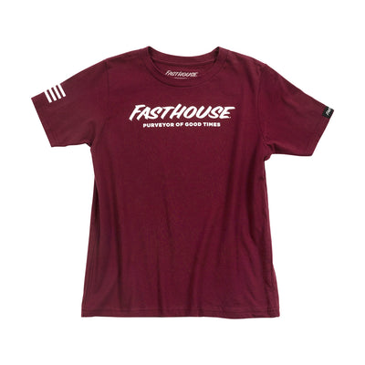 Fasthouse Youth Logo Tee Maroon - Front View