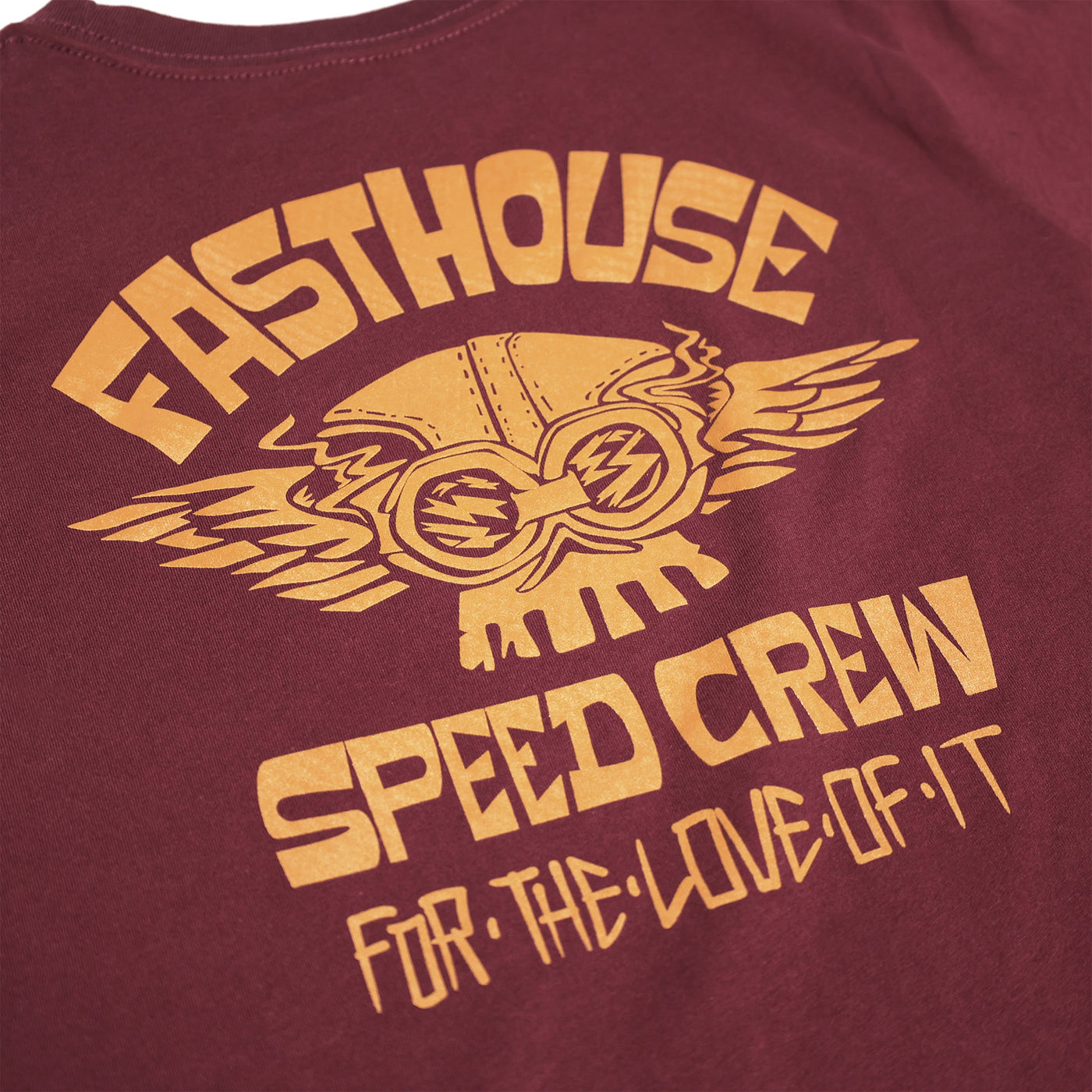 Fasthouse Youth Love of It SS Tee Maroon - Close-up of Graphic on Back