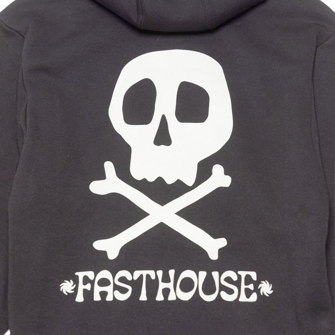 Fasthouse Youth Lost Boys Hooded Pullover Black - Close-Up of Graphic on Rear