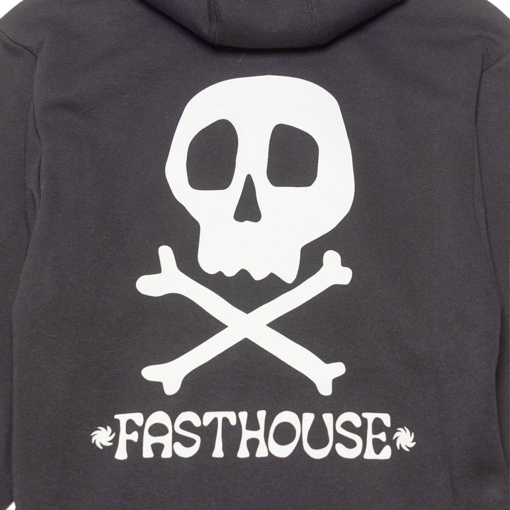 Fasthouse Youth Lost Boys Hooded Pullover Black - Close-Up of Graphic on Rear