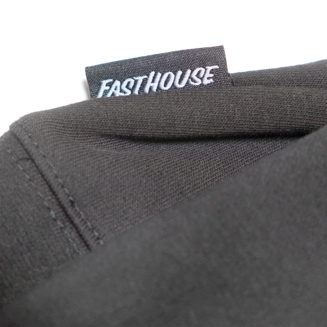 Fasthouse Youth Lost Boys Hooded Pullover Black - Close-Up of Brand Tag on Hem