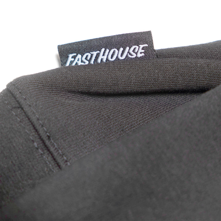 Fasthouse Youth Lost Boys Hooded Pullover Black - Close-Up of Brand Tag on Hem