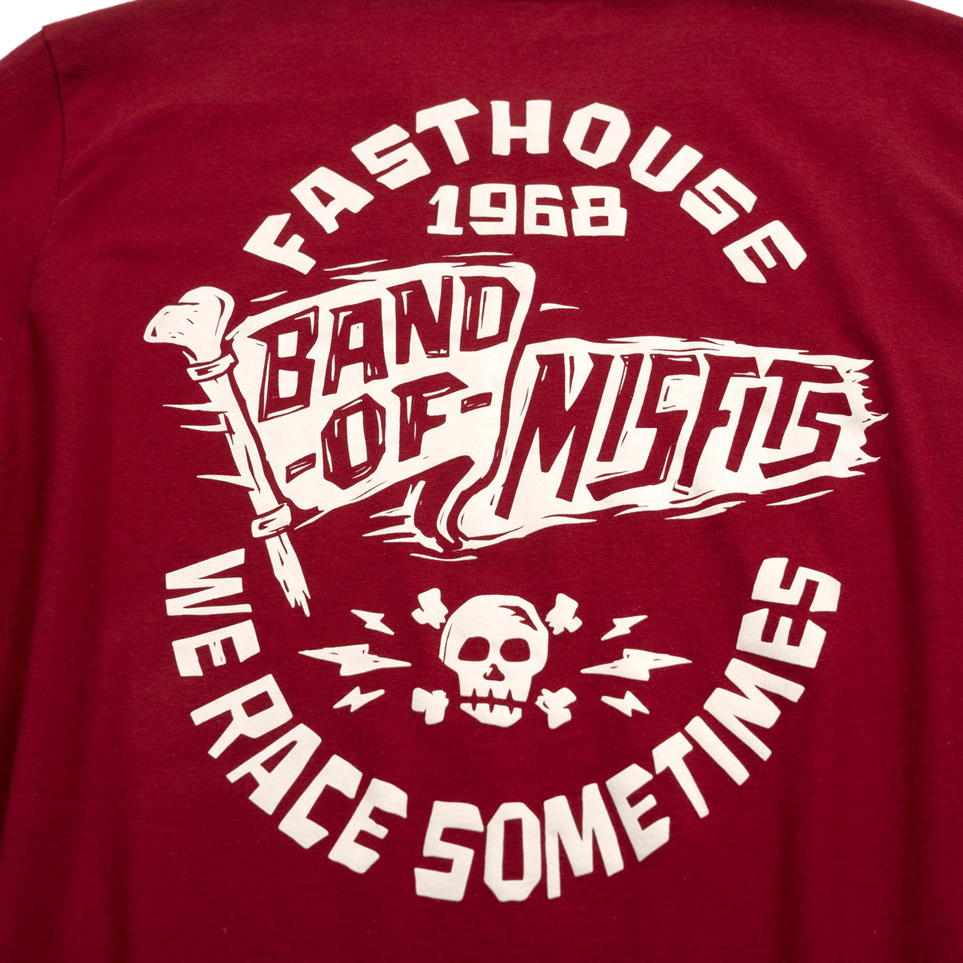 Fasthouse Youth Marauder Tee Cardinal - Close-Up of Graphic on Back