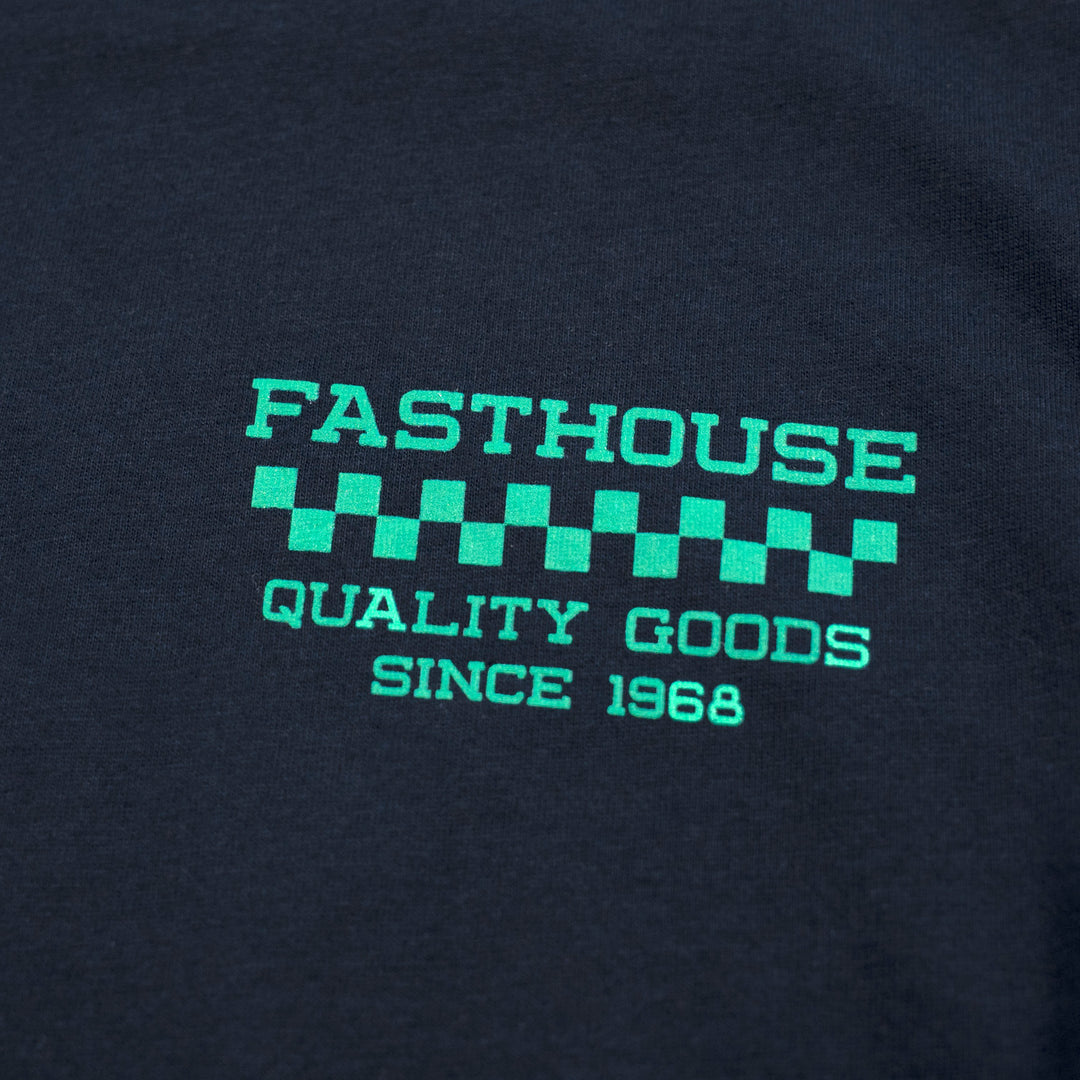 Fasthouse Youth Nomad Tee Midnight Navy - Close-Up of Graphic on Front