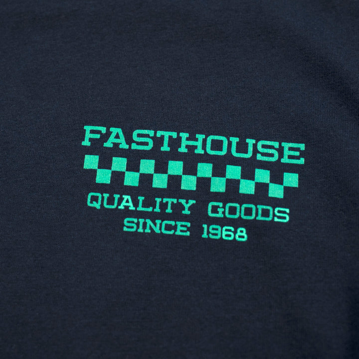 Fasthouse Youth Nomad Tee Midnight Navy - Close-Up of Graphic on Front