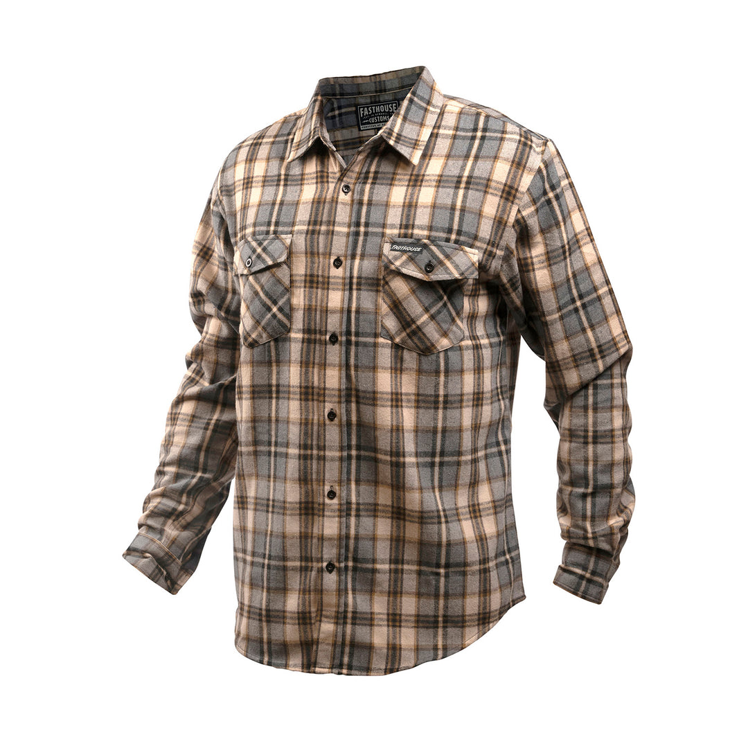 Fasthouse Youth Saturday Night Special Flannel Beige - Front View