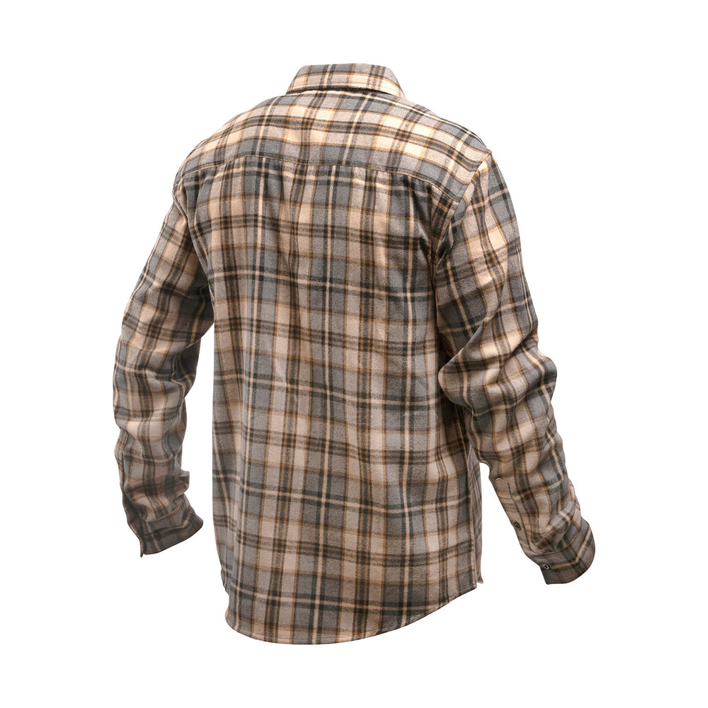 Fasthouse Youth Saturday Night Special Flannel Beige - Rear View