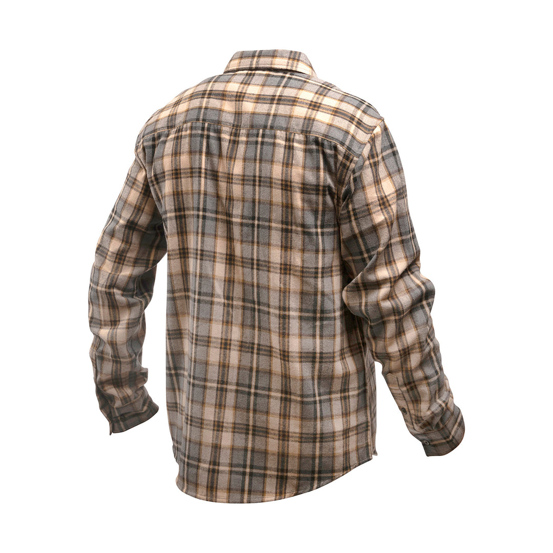 Fasthouse Youth Saturday Night Special Flannel Beige - Rear View
