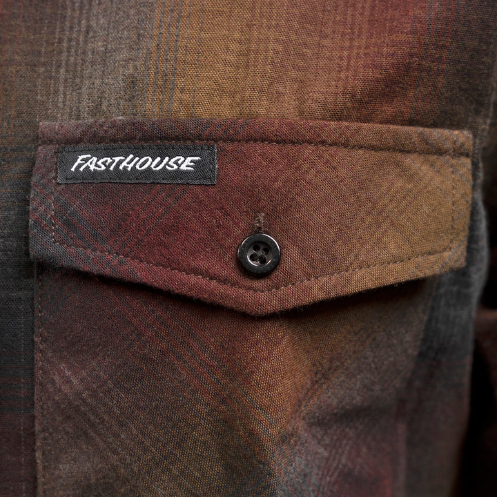 Fasthouse Youth Saturday Night Special Flannel Dusk - Close-Up of Chest Pocket