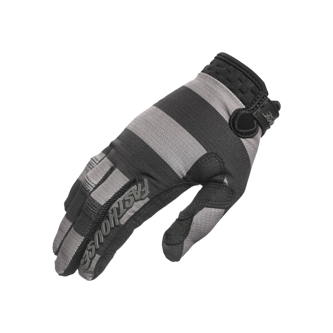 Fasthouse Youth Speed Style Akin Gloves Black/Gray - Back of Right Hand View