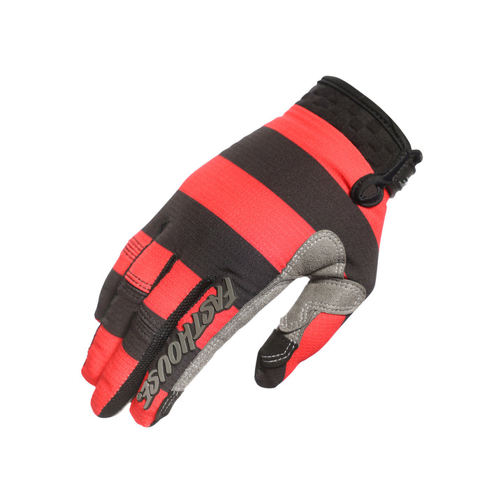 Fasthouse Youth Speed Style Akin Gloves Black/Red - Back of Right Hand View