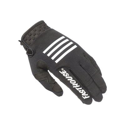 Fasthouse Youth Speed Style Grit Gloves Black - Back of Left Hand View