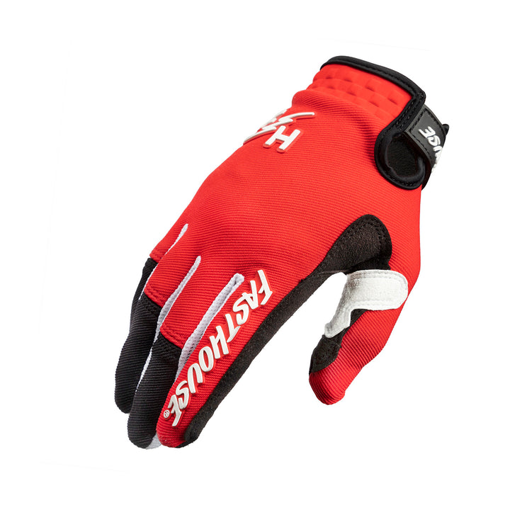 Fasthouse Youth Speed Style Glove Red/Black - Back of Right Hand View