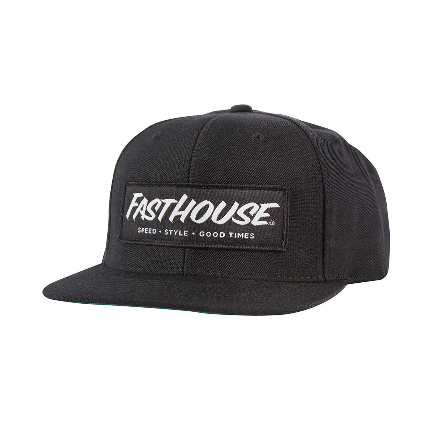 Fasthouse Youth Speed Style Hat Black - Front Side View