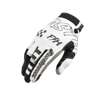 Fasthouse Youth Speed Style Riot Glove White/Black - Back of Right Hand View