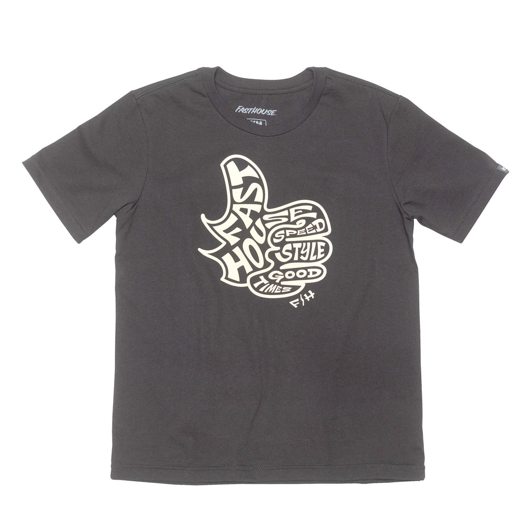 Fasthouse Youth Satisfaction SS Tee Black - Front View