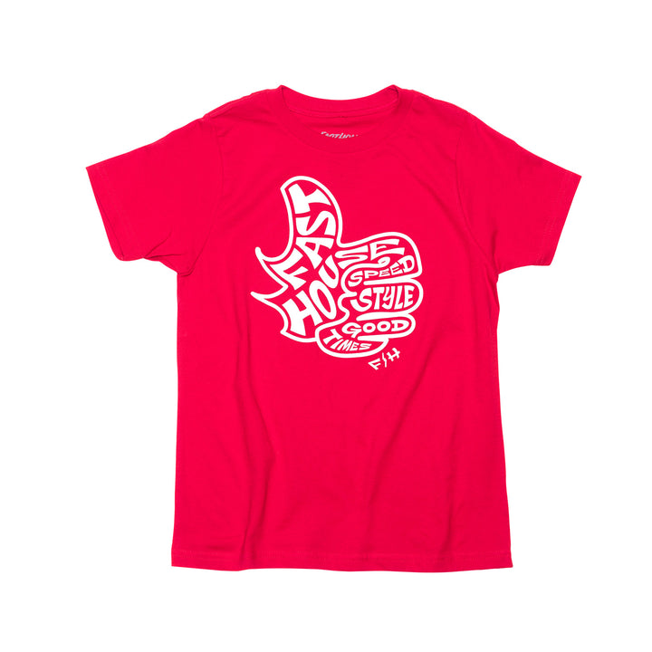 Fasthouse Youth Satisfaction SS Tee Red - Front View