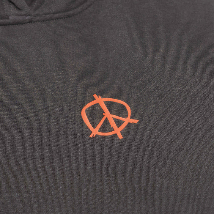 Fasthouse Youth Utopia Hooded Pullover Black - Close-Up of Graphic on Front