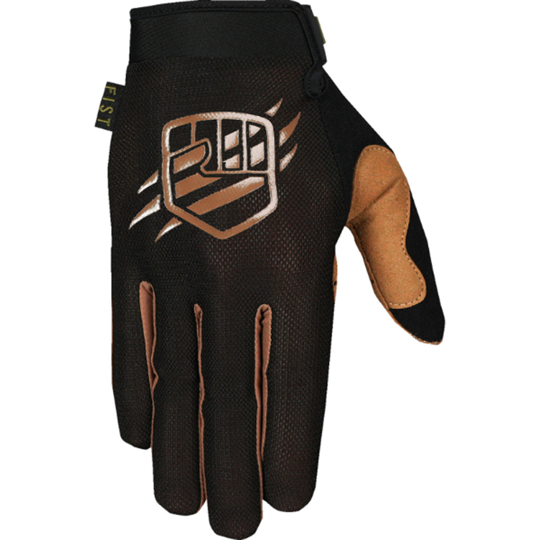 Fist Breezer Gloves Black and Tan - Back of Hand View