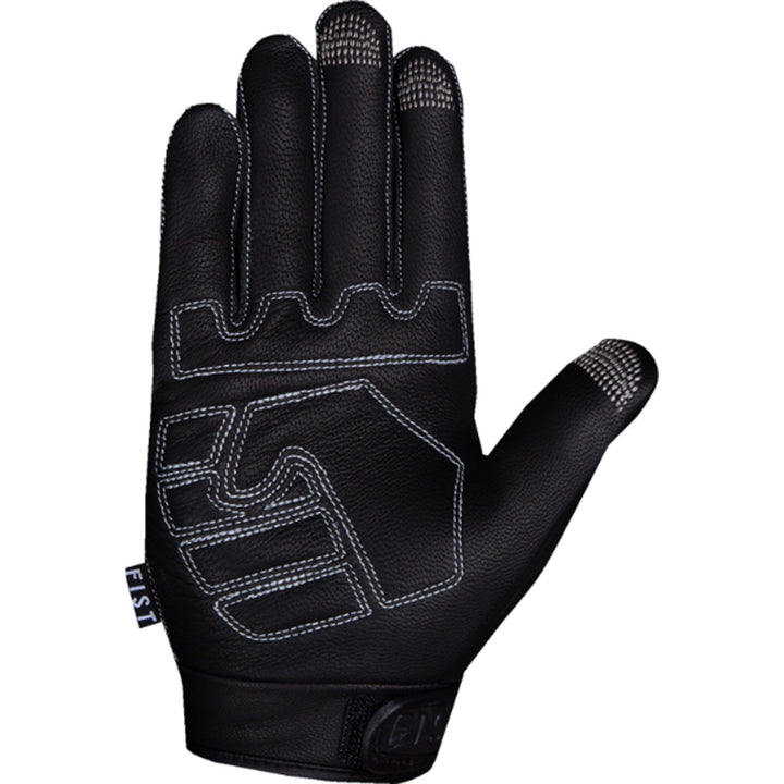 Fist Road Warrior Leather Gloves Black - Palm View