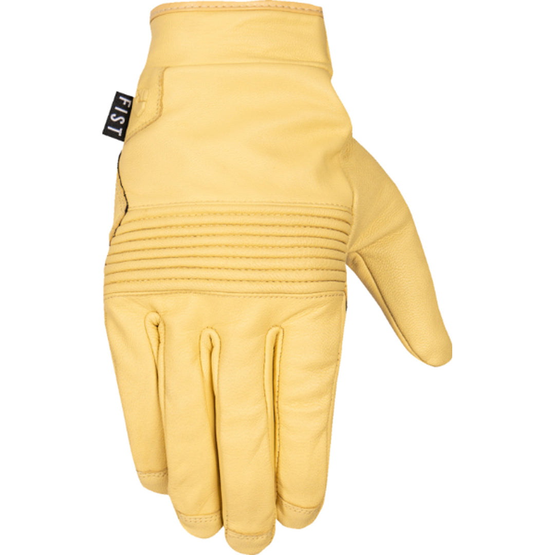 Fist Road Warrior Leather Gloves Yellow - Back of Hand View
