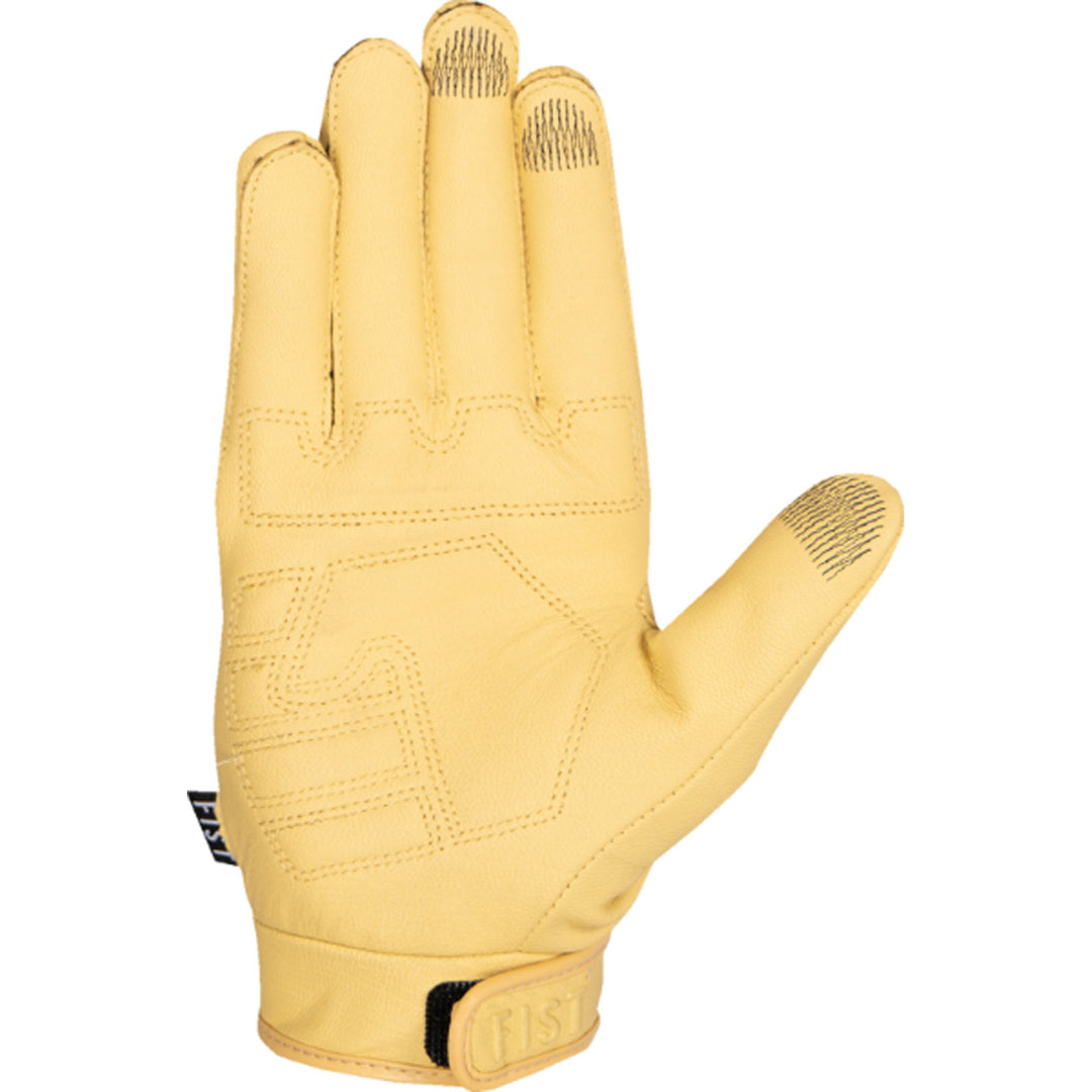 Fist Road Warrior Leather Gloves Yellow - Palm View