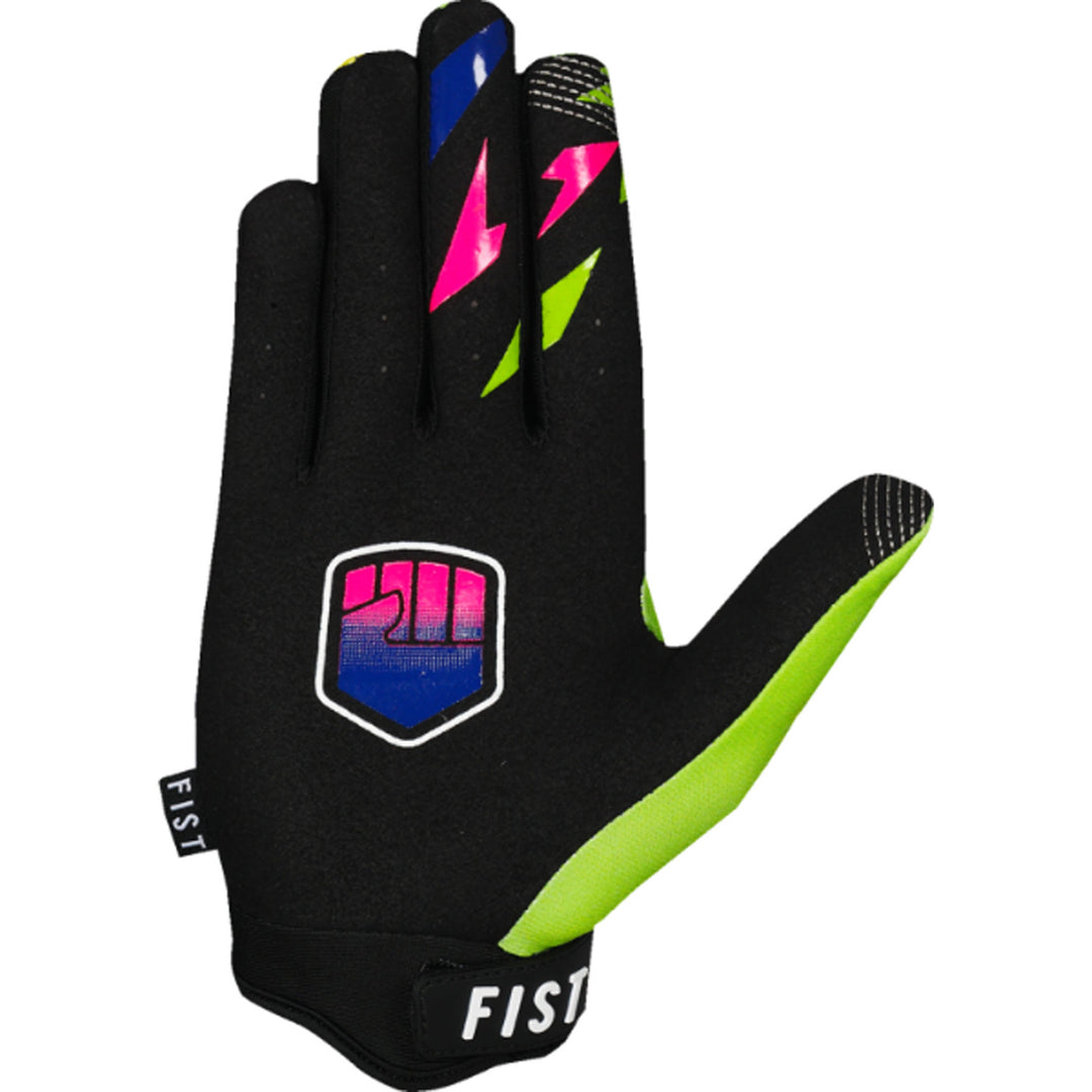 Fist Strapped 90's Gloves Green - Right Hand Palm View