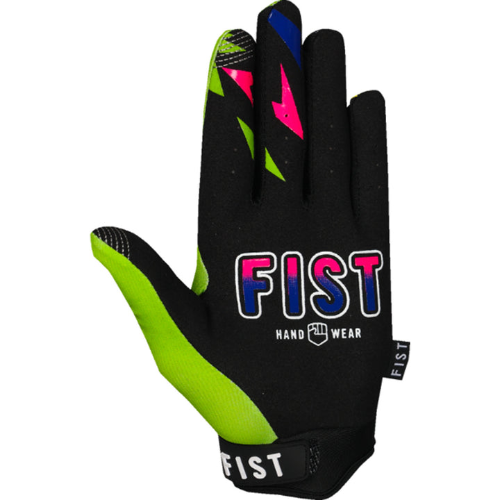 Fist Strapped 90's Gloves Green - Left Hand Palm View