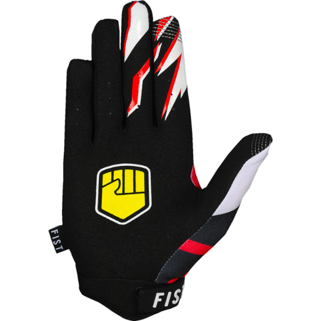 Fist Strapped 90's Gloves Red - Right Hand Palm View