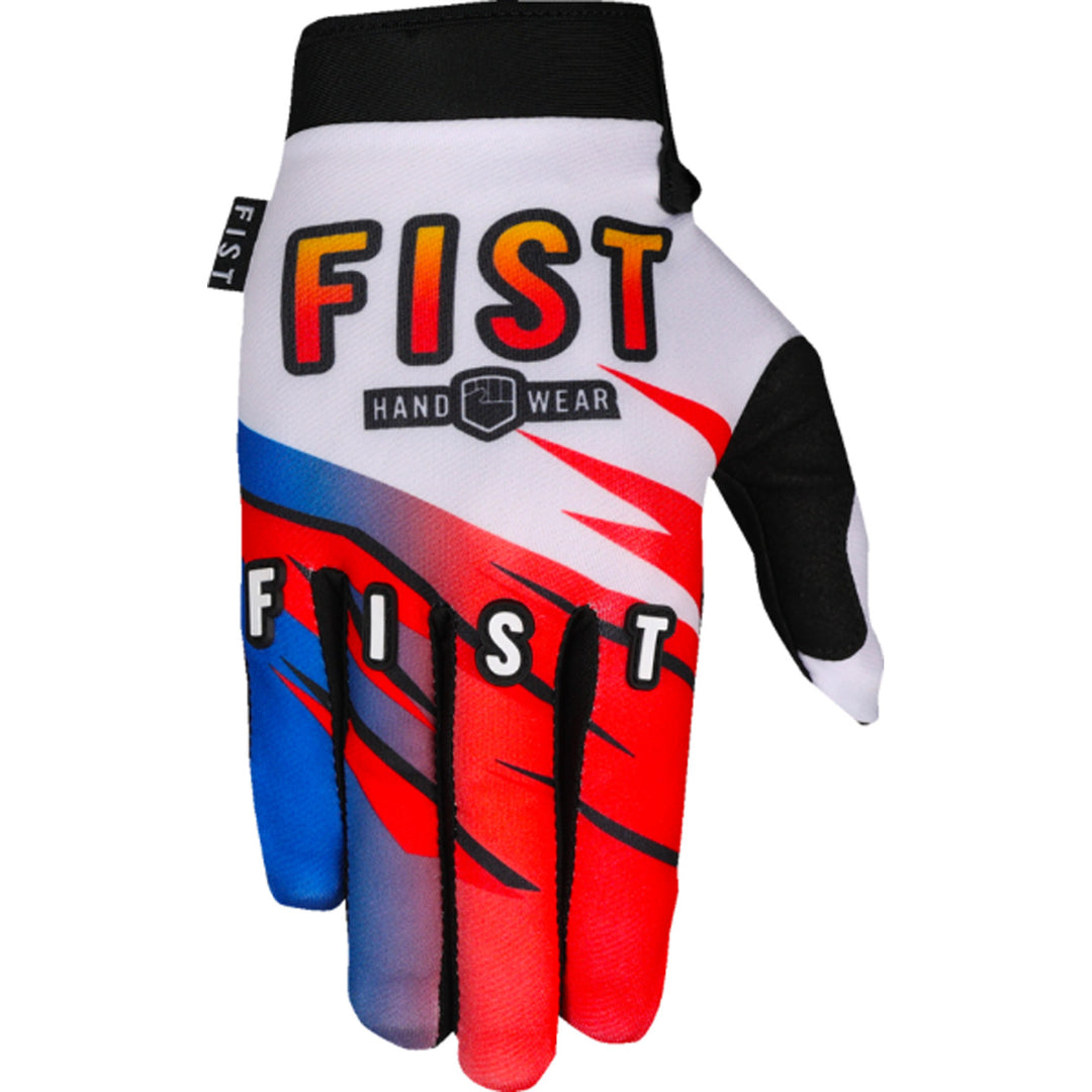 Fist Strapped 90's Gloves White - Back of Right Hand View