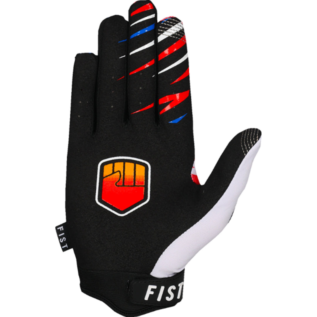 Fist Strapped 90's Gloves White - Right Hand Palm View