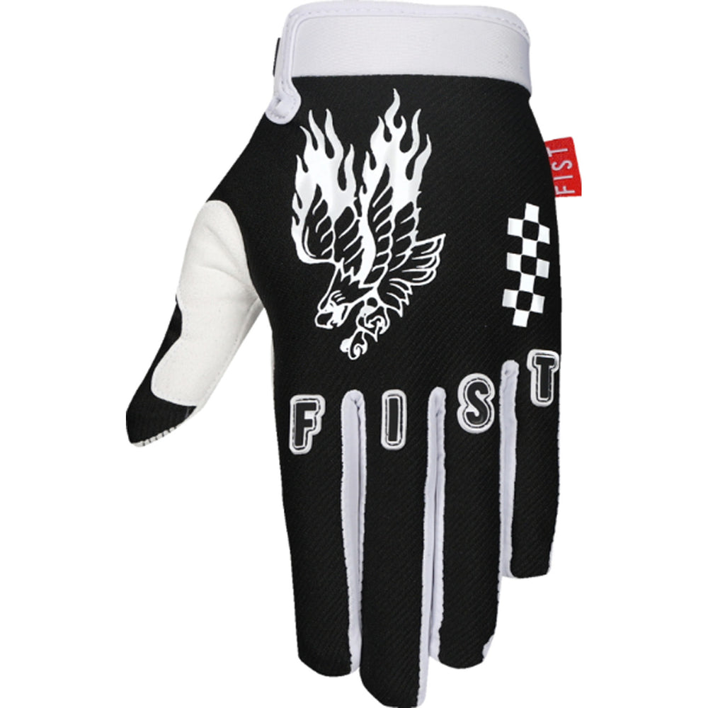 Fist Strapped Baxter Maiwald Red Label Soaring Eagle Gloves - Back of Left Hand View