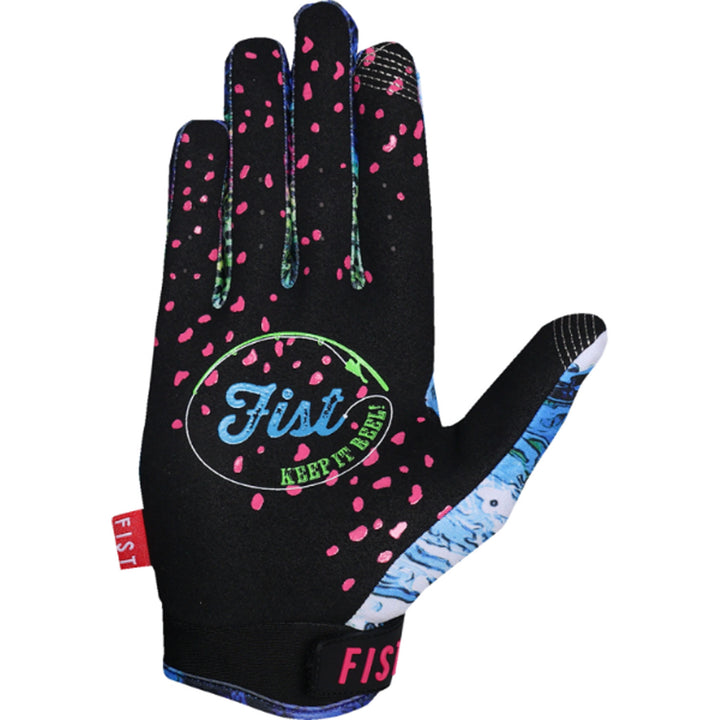 Fist Strapped Dylan Long Red Label Keep It Reel Gloves - Right Hand Palm View