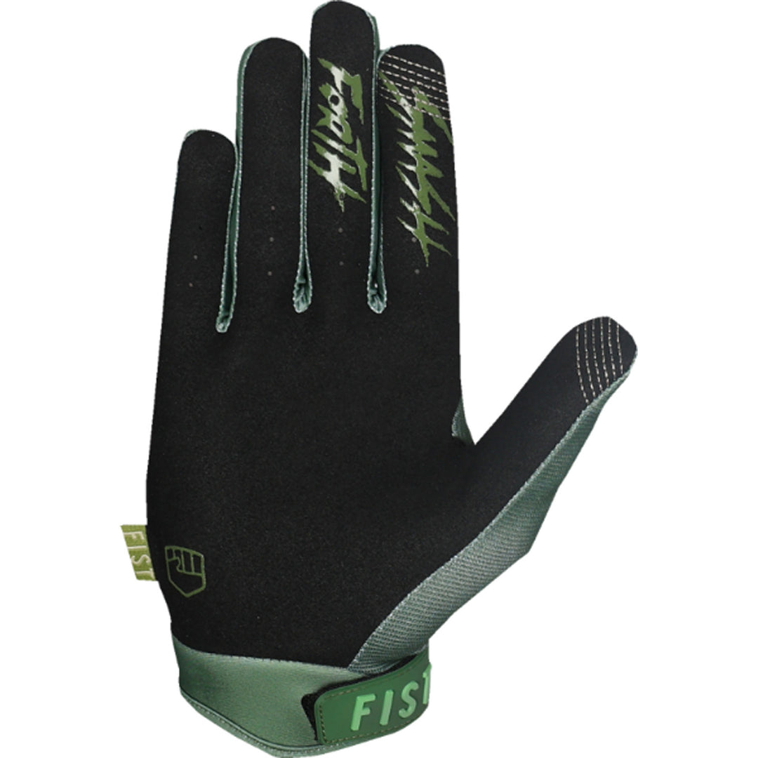 Fist Strapped Earth Stocker Gloves Olive - Palm View
