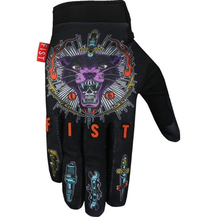 Fist Strapped Greg Lutzka Red Label Panther Gloves - Back of Hand View
