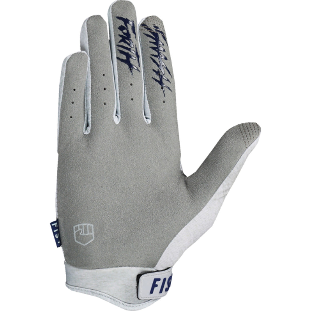 Fist Strapped Grey Trackie Gloves - Palm View