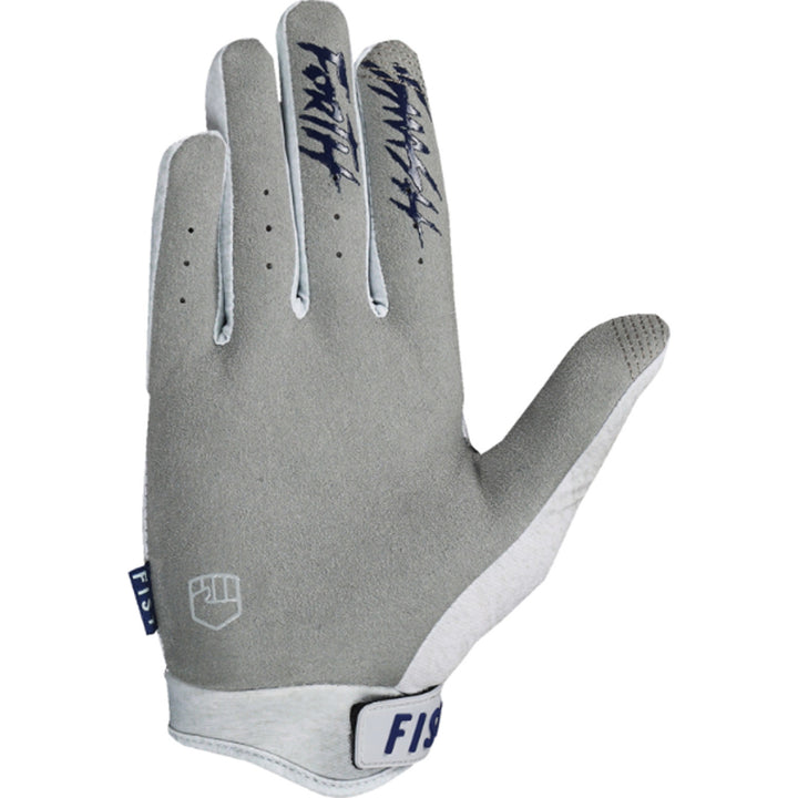 Fist Strapped Grey Trackie Gloves - Palm View