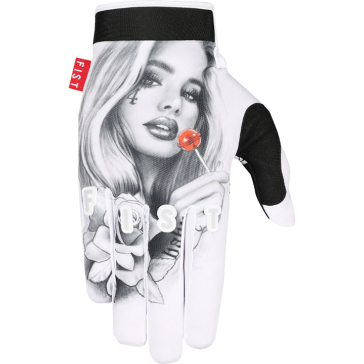 Fist Strapped Hannah Roberts Red Label Eye Candy Gloves - Back of Right Hand View