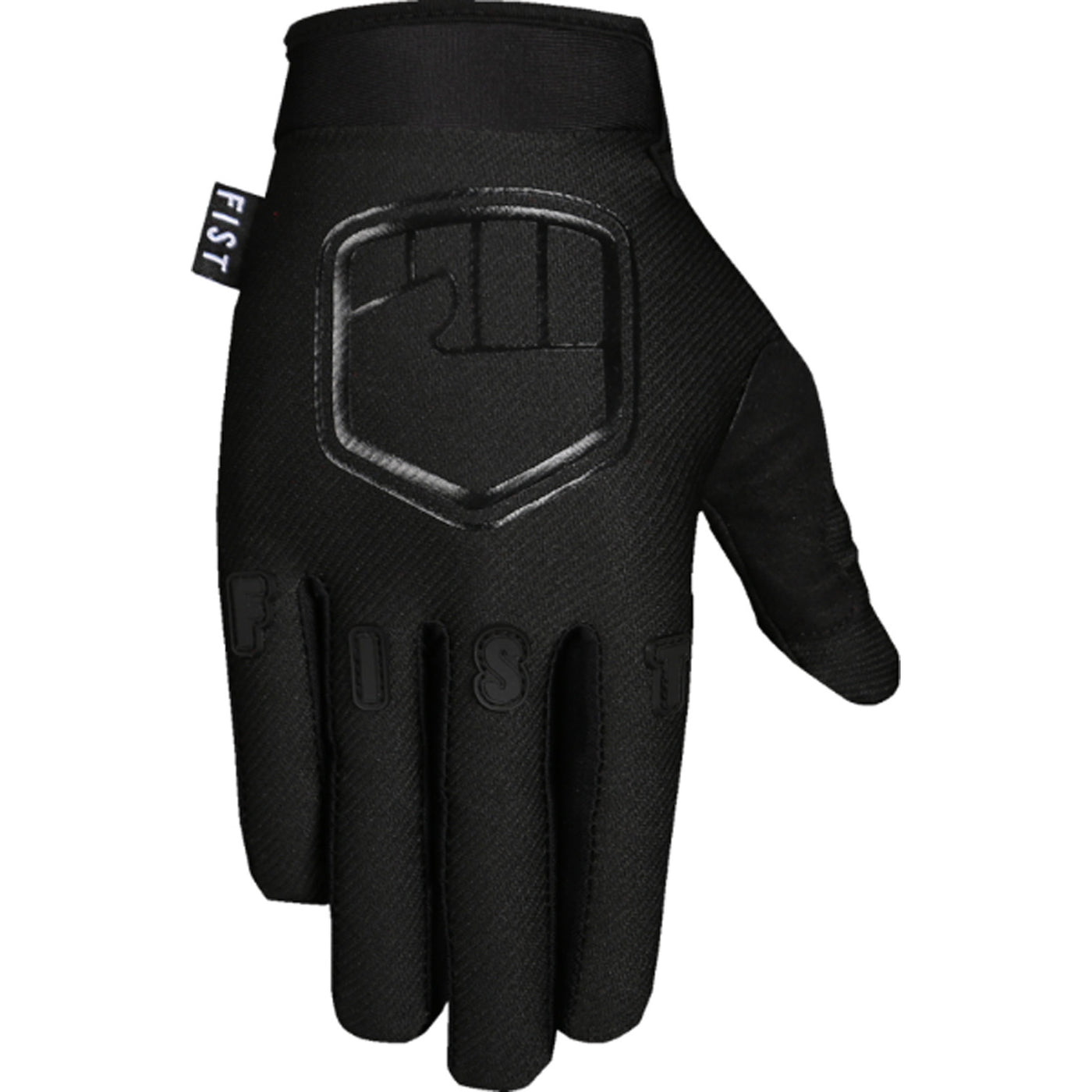 Fist Strapped Stocker Gloves Black - Back of Hand View