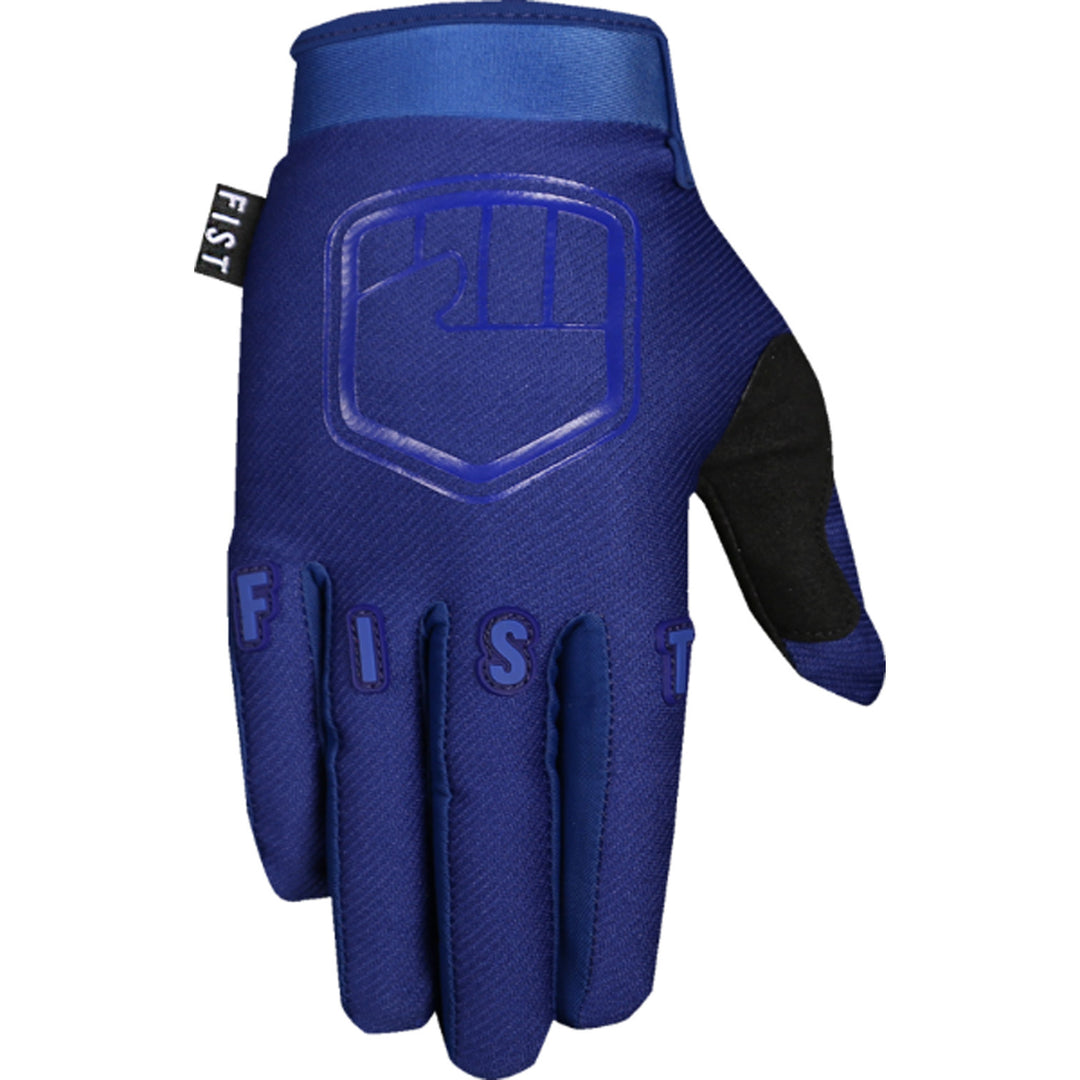 Fist Strapped Stocker Gloves Blue - Back of Hand View