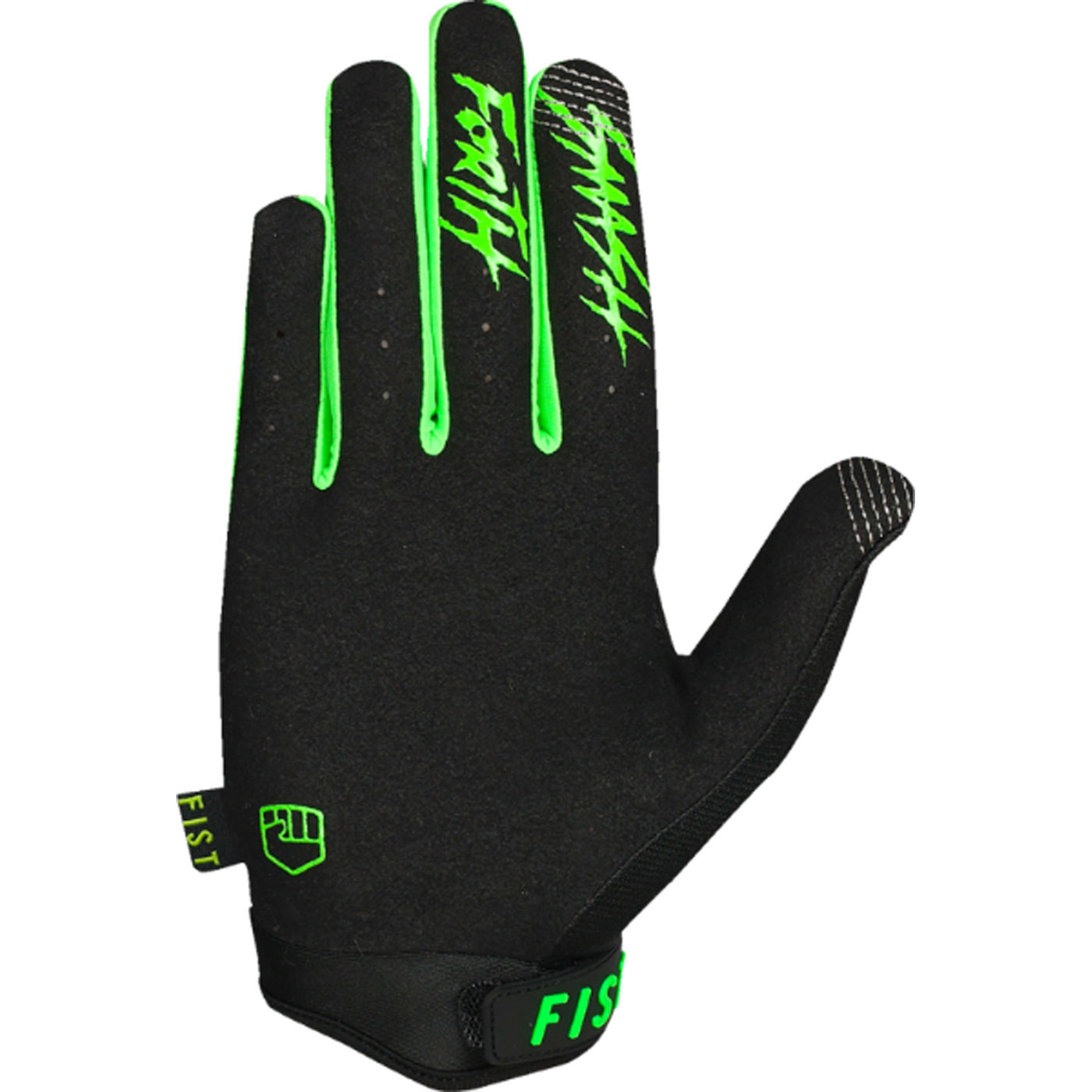 Fist Strapped Stocker Gloves Fluoro Green - Palm View