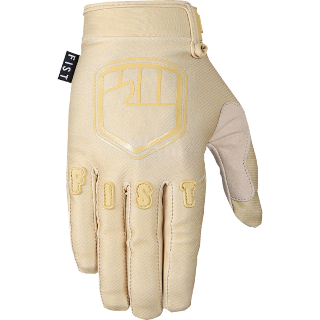 Fist Strapped Stocker Gloves Khaki - Back of Hand View