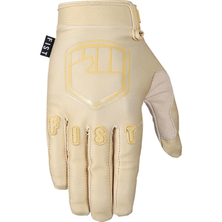 Fist Strapped Stocker Gloves Khaki - Back of Hand View
