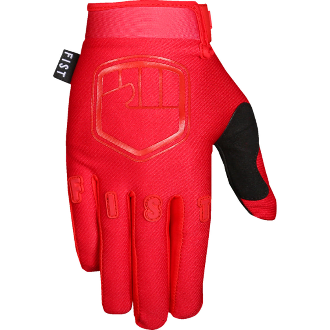 Fist Strapped Stocker Gloves Red - Back of Hand View