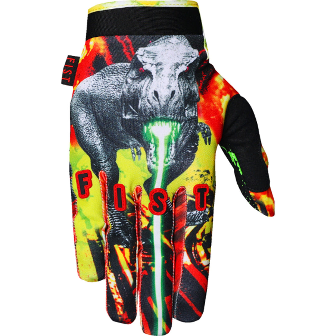 Fist Strapped T-Rex Gloves - Back of Hand View