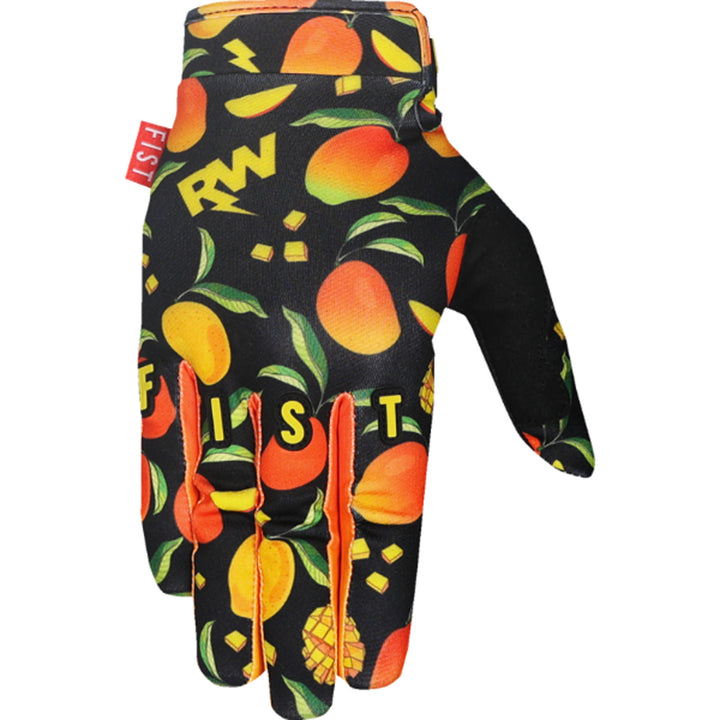 Fist Youth Strapped R-Willy Red Label Mango Madness Gloves - Back of Hand View