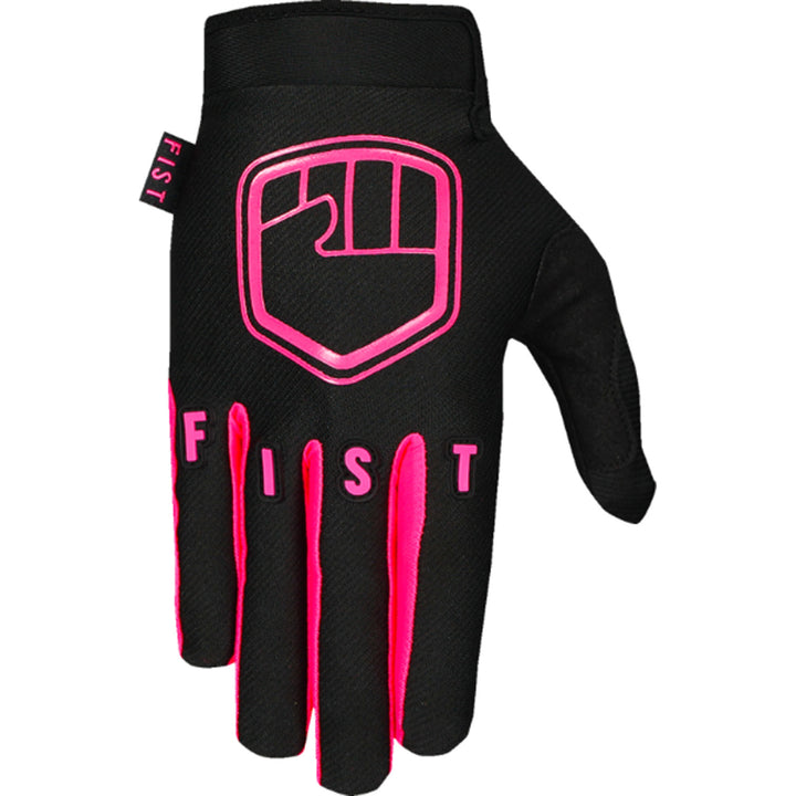 Fist Youth Strapped Stocker Gloves Fluoro Pink - Back of Hand View