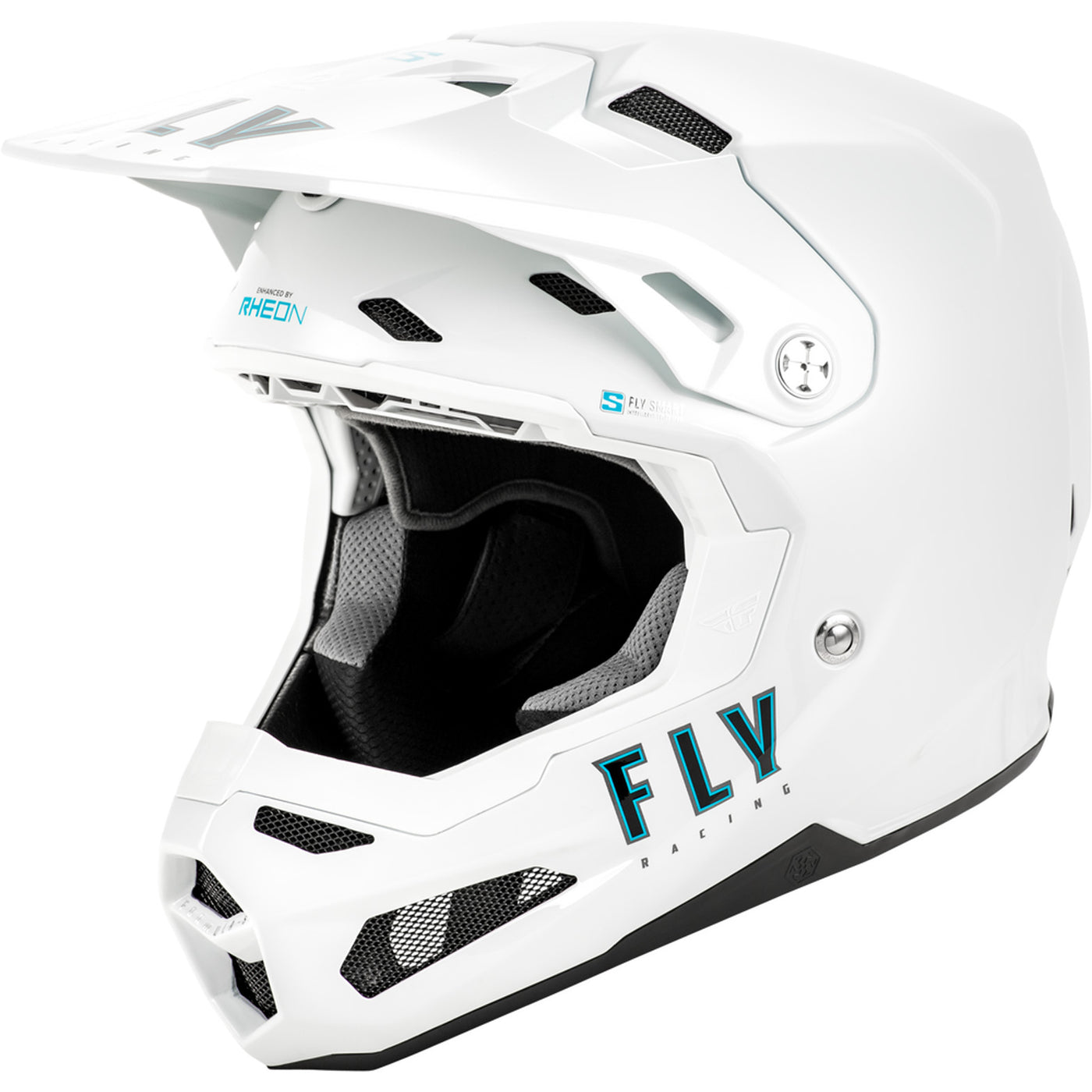 Fly Racing Formula S Carbon Helmet White - Front Side View