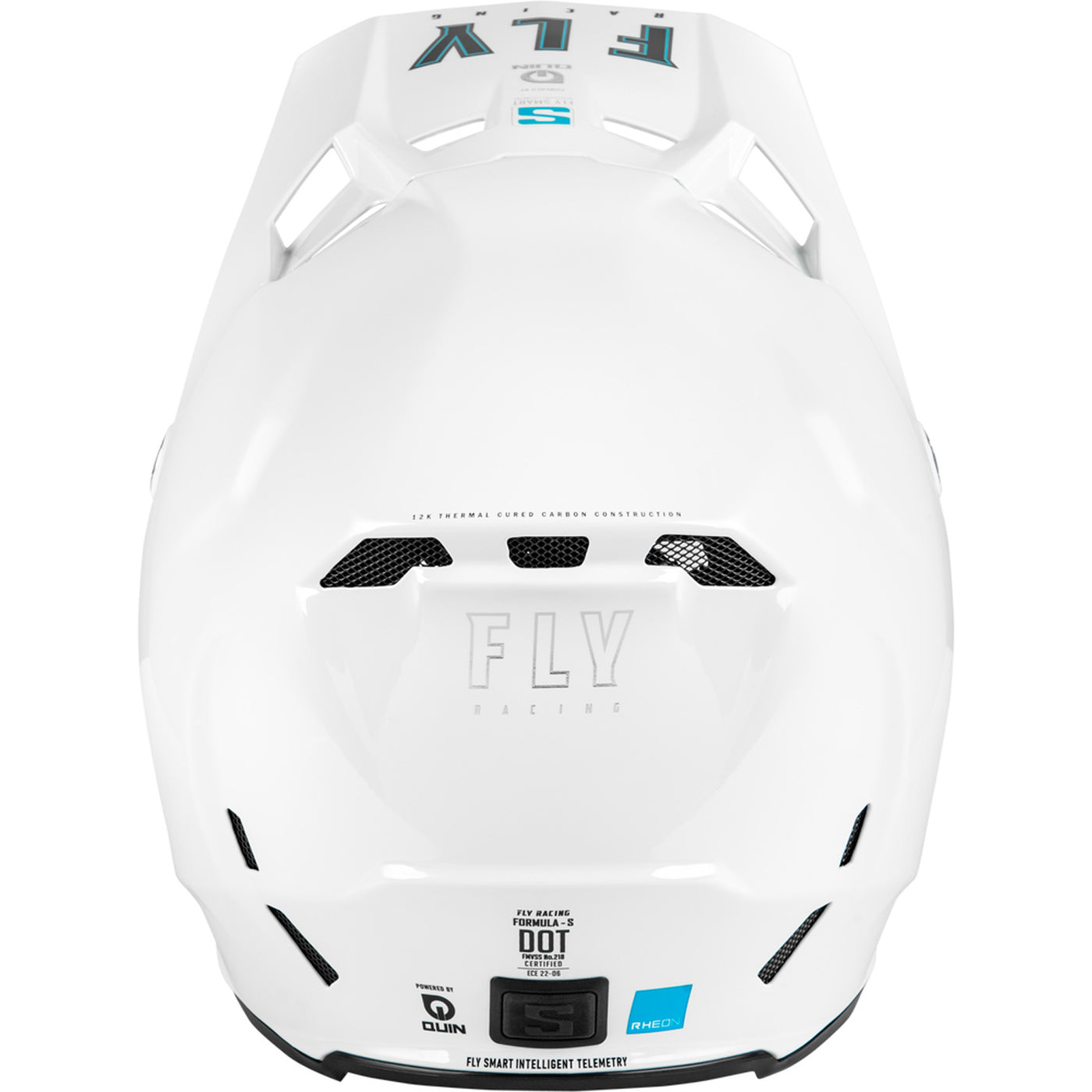 Fly Racing Formula S Carbon Helmet White - Rear View