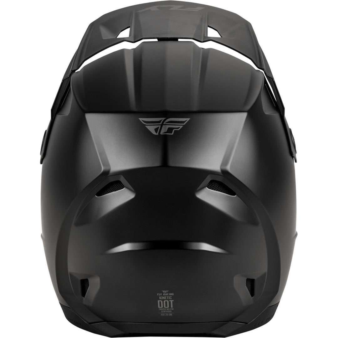 Fly Racing Kinetic Solid Helmet Matte Black - Rear View